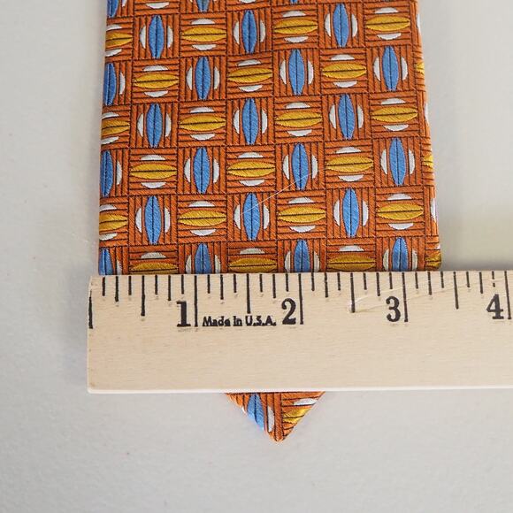 Jos. A. Bank‎ Signature Collection 100% Pure Silk Neckties Gold/Orange/Blue Ties - Picture 10 of 15